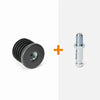 Round insert for castors + threaded stem (M10)