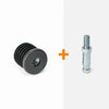 Round insert for castors + threaded stem (M8)