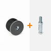 Round insert for castors + threaded stem (M8)